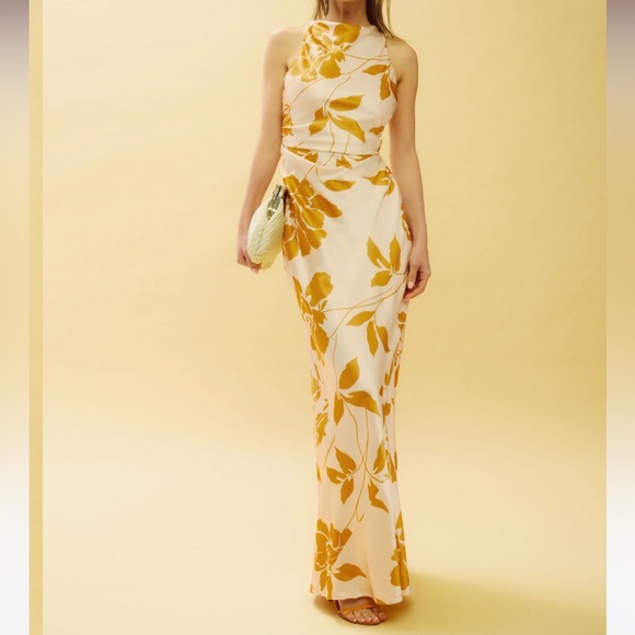 Reformation Anaiis Silk Dress in Maracuya Size 0 - Picture 2 of 4